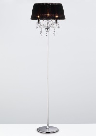 Olivia Polished Chrome-Black Crystal Floor Lamps Diyas Shaded Floor Lamps Olivia Polished Chrome-Black Crystal Floor Lamps Diyas Shaded Floor Lamps